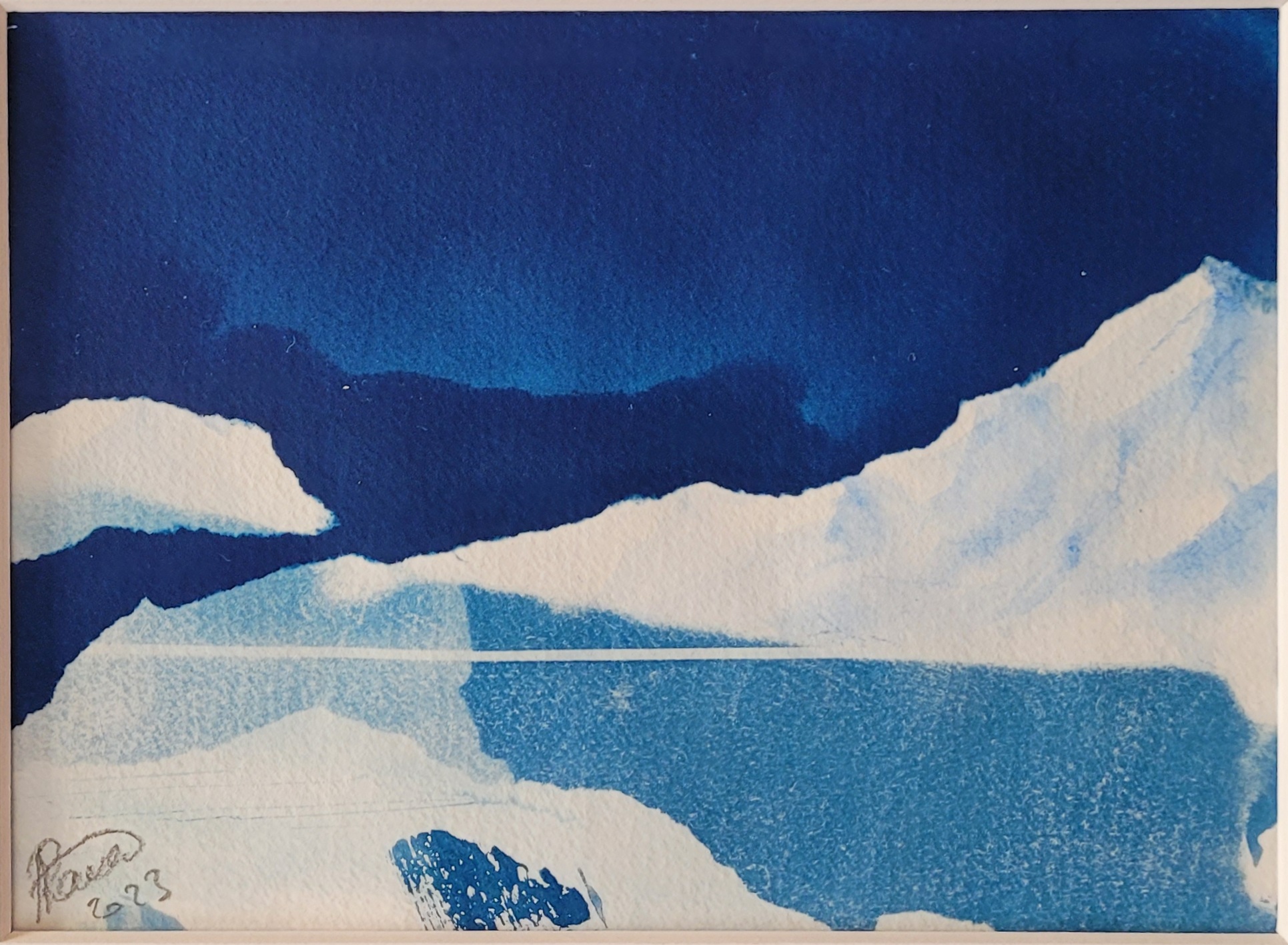 Mountain abstract view, 2023 
Cyanotype, 21x15cm