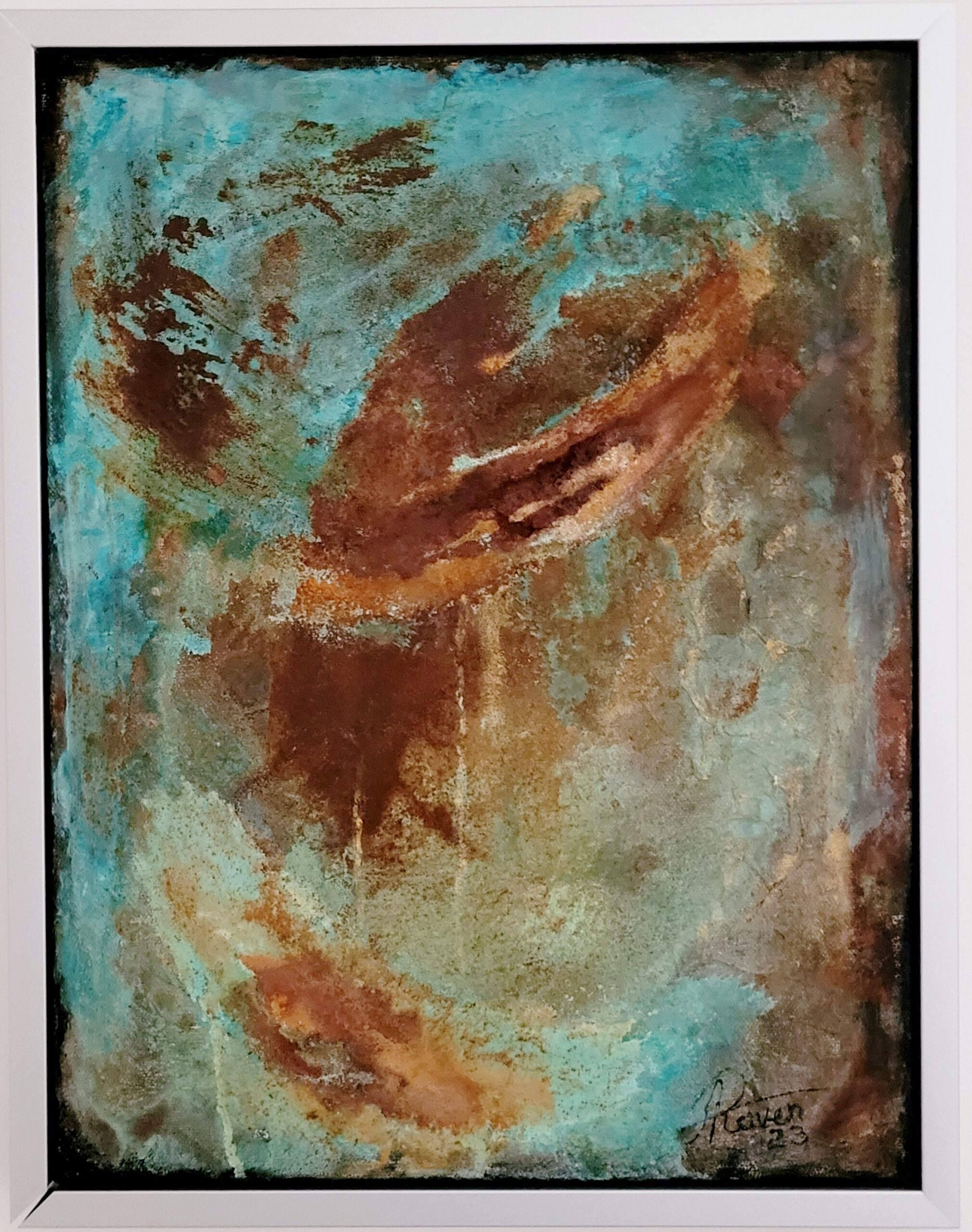 Essence de la Terre
2023, 30X40cm, rust, oxydation, inks ;  et